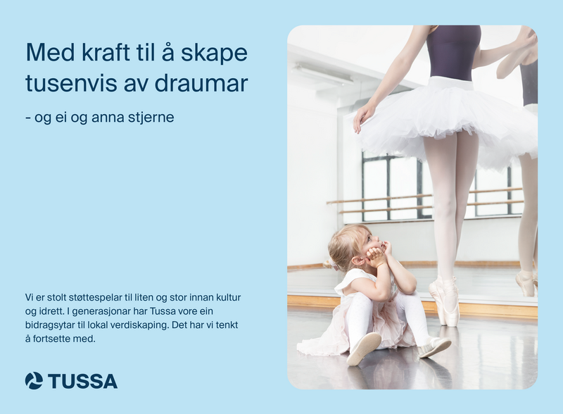 Tussa sponsorannonse halvside 246x181mm
