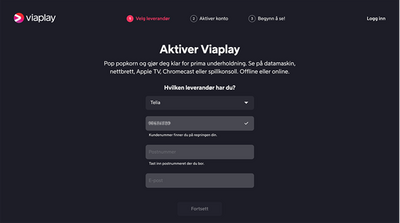 Registrering viaplay